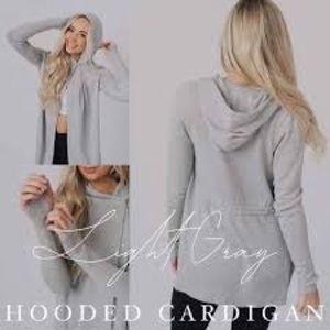 Zyia Light Gray Hooded Cardigan